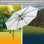 Parasol déporté octogonal inclinable manivelle pied acier Ø 3 x 2 5H m crème