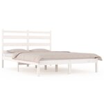 vidaXL Cadre de lit sans matelas blanc bois massif 140x200 cm