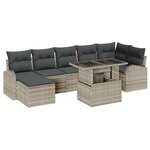 Ensemble de Canapés de Jardin vidaXL 8 Pièces avec Coussins Gris Clair Poly Rattan