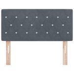 vidaXL Tête de Lit LED à Boutons en Cristal Grise Foncé 90 cm Velours