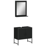 vidaXL Ensemble d'armoires de salle de bain 2 Pièces noir bois ingénierie