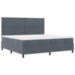Lit Box Spring vidaXL avec Matelas Gris Foncé 200x200 cm Velours