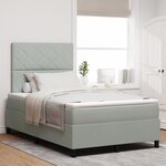 Lit box spring vidaXL avec matelas et lumière LED Gris clair 120x190 cm Velours
