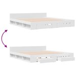 vidaXL Cadre de lit avec tiroirs blanc 200x200 cm bois d'ingénierie