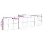 vidaXL Lit surélevé de jardin Acier enduit de poudre 332x40x68 cm gris