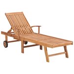 vidaXL Chaises longues lot de 2 avec coussin bleu royal Teck solide