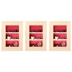 3 petites vitrines bois et plexiglas 22 cm