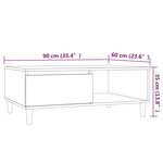 vidaXL Table basse chêne marron 90x60x35 cm bois d'ingénierie