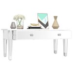 vidaXL Table basse à miroir 106x45x45 cm Bois d'ingénierie et verre