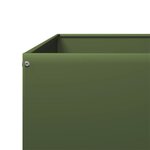 vidaXL Lit surélevé de jardin vert olive 100x100x33 5 cm acier