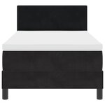Lit à ressorts vidaXL avec matelas et LED noir 100x200 cm en velours
