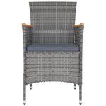 vidaXL Ensemble à manger d'extérieur 5Pièces coussins résine tressée gris