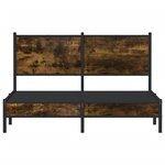 vidaXL Cadre de lit en métal sans matelas chêne fumé 137x190 cm