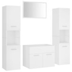 vidaXL Ensemble de meubles de salle de bain Blanc Bois d'ingénierie