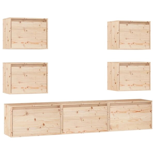 vidaXL Meubles TV 7 Pièces Bois massif de pin