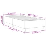 vidaXL Cadre de lit Gris clair 80x200 cm en tissu velours côtelé