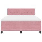 Lit à ressort vidaXL avec matelas et LED rose 140x200 cm en velours