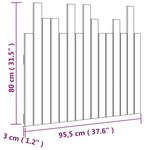 vidaXL Tête de lit murale Noir 95 5x3x80 cm Bois massif de pin