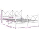 vidaXL Cadre de lit métal sans matelas et pied de lit blanc 160x200 cm