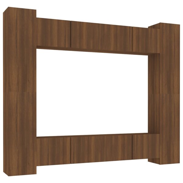 vidaXL Ensemble de meubles TV 8 Pièces Chêne marron Bois d'ingénierie