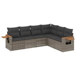 vidaXL Salon de jardin 6 Pièces avec coussins gris résine tressée