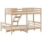 vidaXL Lit superposé sans matelas 80x200/140x200 cm bois massif