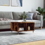 vidaXL Table basse Chêne fumé 60x50x36 5 cm Bois d'ingénierie