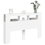 vidaXL Tête de lit à LED blanc 160x18 5x103 5 cm bois d'ingénierie