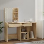 vidaXL Coiffeuse à LED avec armoire Chêne sonoma Bois d'ingénierie