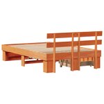 vidaXL Cadre de lit avec tiroirs Marron ciré 135x190 cm Bois de pin massif