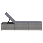 vidaXL Chaises longues de jardin table à thé 3 Pièces Résine tressée Gris