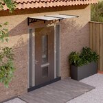 vidaXL Auvent de porte Noir et transparent 152 5x90 cm Polycarbonate