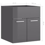 vidaXL Armoire d'évier Gris brillant 41x38 5x46 cm Bois d’ingénierie