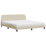 vidaXL Lit avec matelas crème 180x200 cm tissu