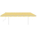 vidaXL Auvent manuel rétractable avec LED 5x3 5 m Jaune et blanc