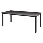 vidaXL Table de jardin Noir 190x90x74 cm Aluminium et verre