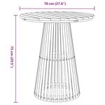 vidaXL Table de jardin Ø70x75 cm Bois massif Teck