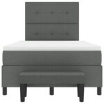 vidaXL Lit Box Spring avec Matelas & Banc Gris Foncé 120x190 cm Tissu