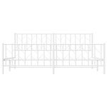 vidaXL Cadre de lit métal sans matelas et pied de lit blanc 193x203 cm