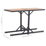 vidaXL Table de jardin Noir Bois d'acacia solide et résine tressée