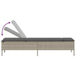vidaXL Chaise longue avec table et coussin gris clair résine tressée