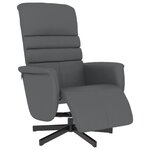 vidaXL Fauteuil inclinable avec repose-pieds gris similicuir