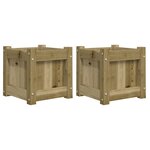 vidaXL Jardinières 2 Pièces bois de pin imprégné