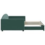 vidaXL Lit de jour avec gigogne sans matelas vert foncé 100x200 cm