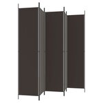 vidaXL Cloison de séparation 5 panneaux Marron 250x220 cm Tissu