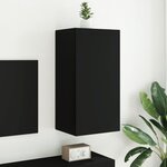 vidaXL Meuble TV mural avec lumières LED noir 40 5x35x80 cm