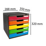 Module De Classement Modulo Iderama 5 Tiroirs Fermables À Clé - Arlequin Brillant - Exacompta
