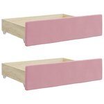 vidaXL Lit de jour avec gigogne et tiroirs sans matelas rose 80x200 cm