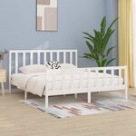 vidaXL Cadre de lit sans matelas blanc 200x200 cm bois massif