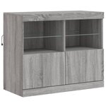 vidaXL Buffet avec lumières LED sonoma gris 163x37x67 cm